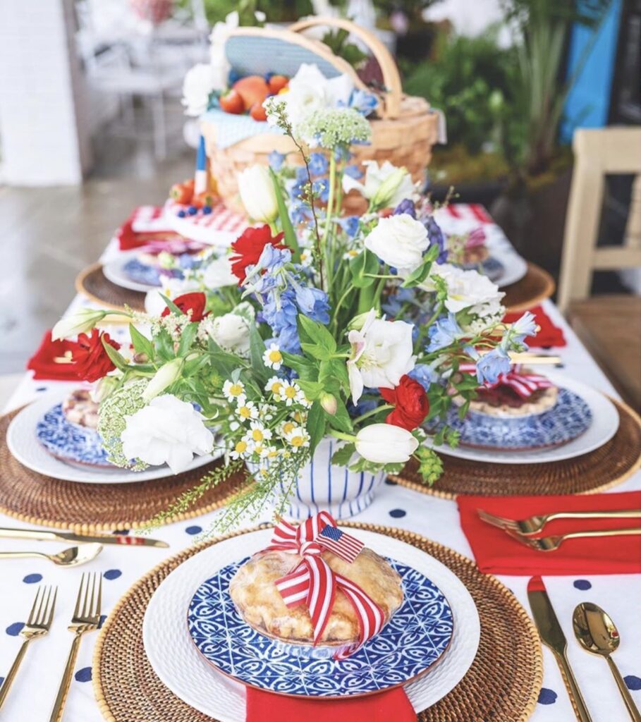 Red, White, and Blue Tablescape