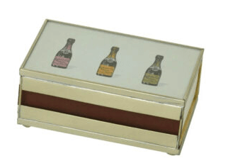 Decorative Matchbox with Matches Three Champagne Bottles