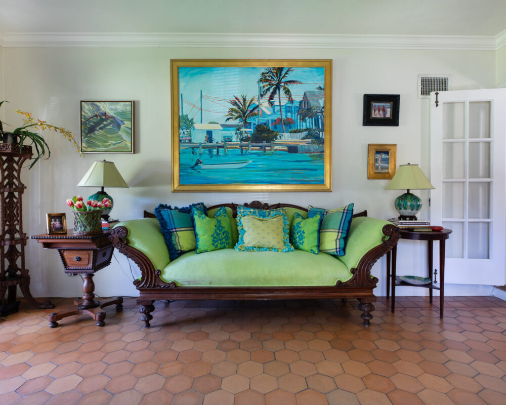Classic Waterfront Home Family Room